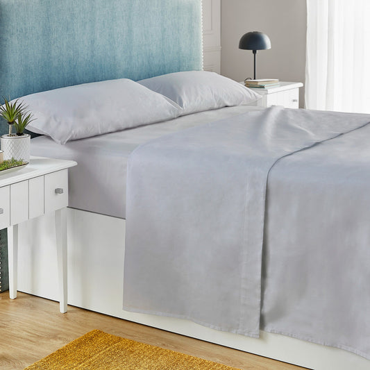 Jogo de cama cinzento 100% algodão de percal de 200 fios