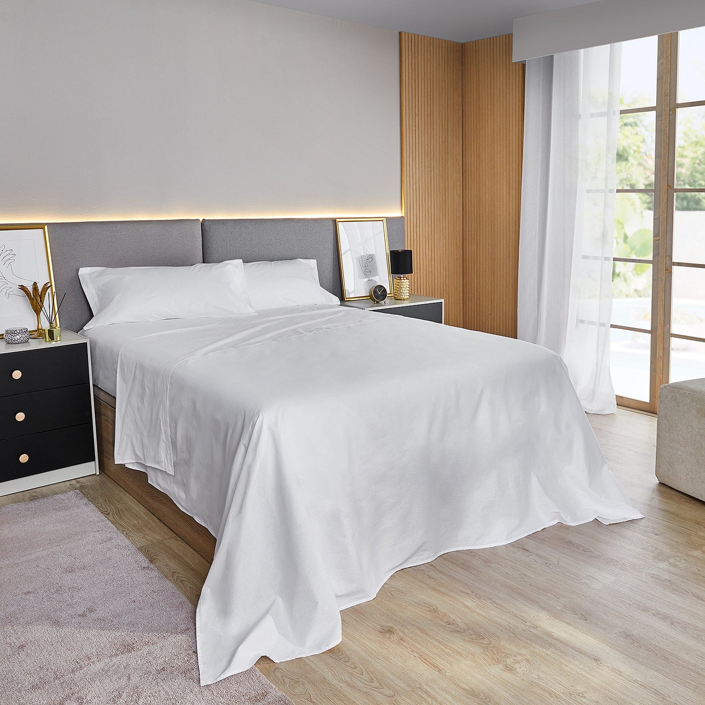 Jogo de cama de cetim 100% algodão 300 fios